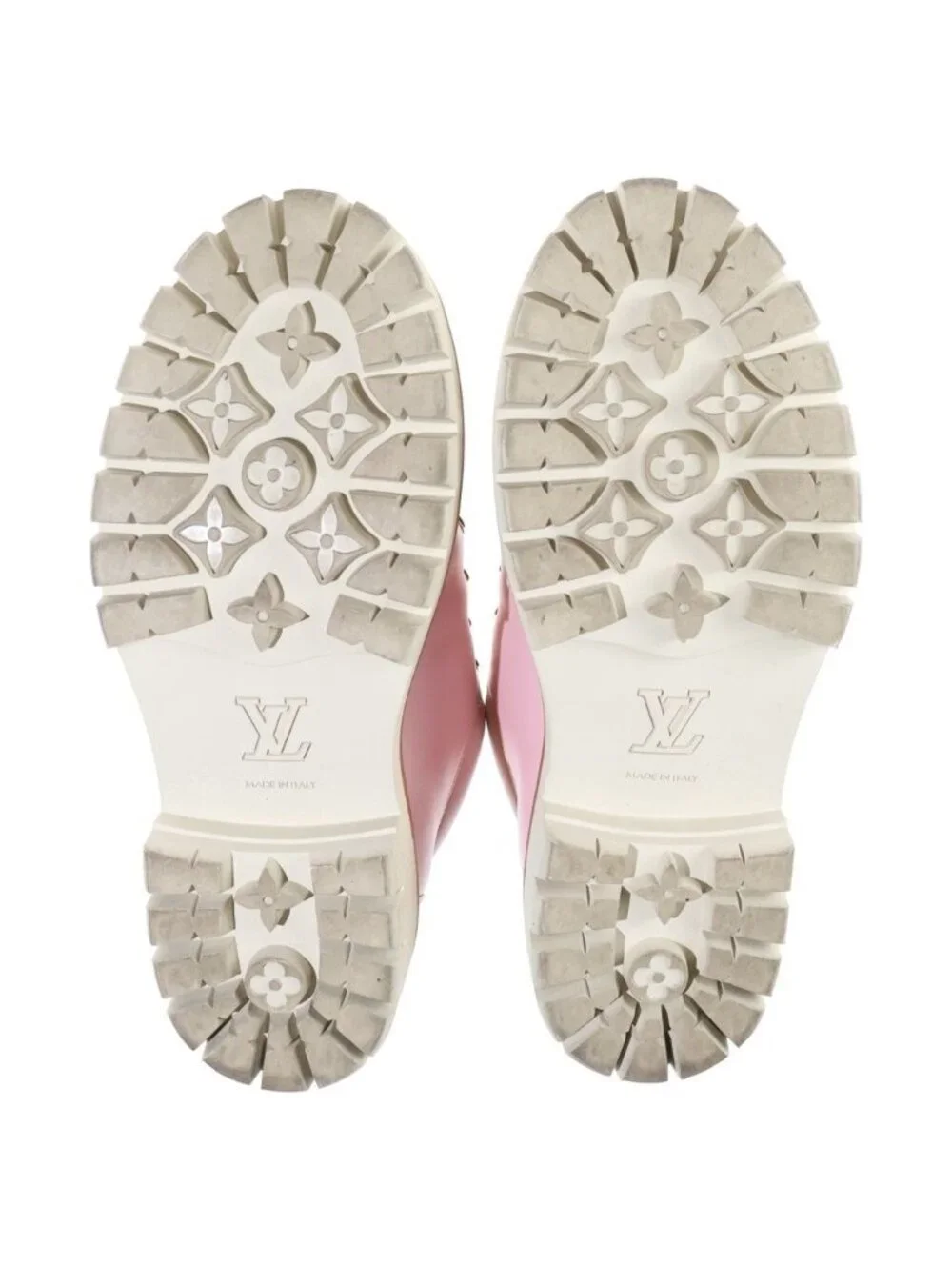 Louis Vuitton LV Remix Derby Chunky Sole Leather Low Cut Boots Pink